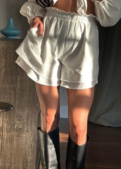 Cotton Shorts in White color