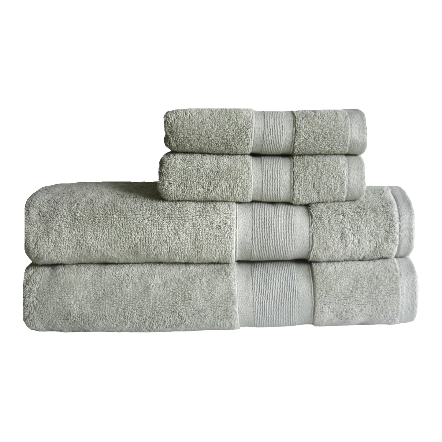 Combed Turkish Cotton Towel Set in Pale Sage color