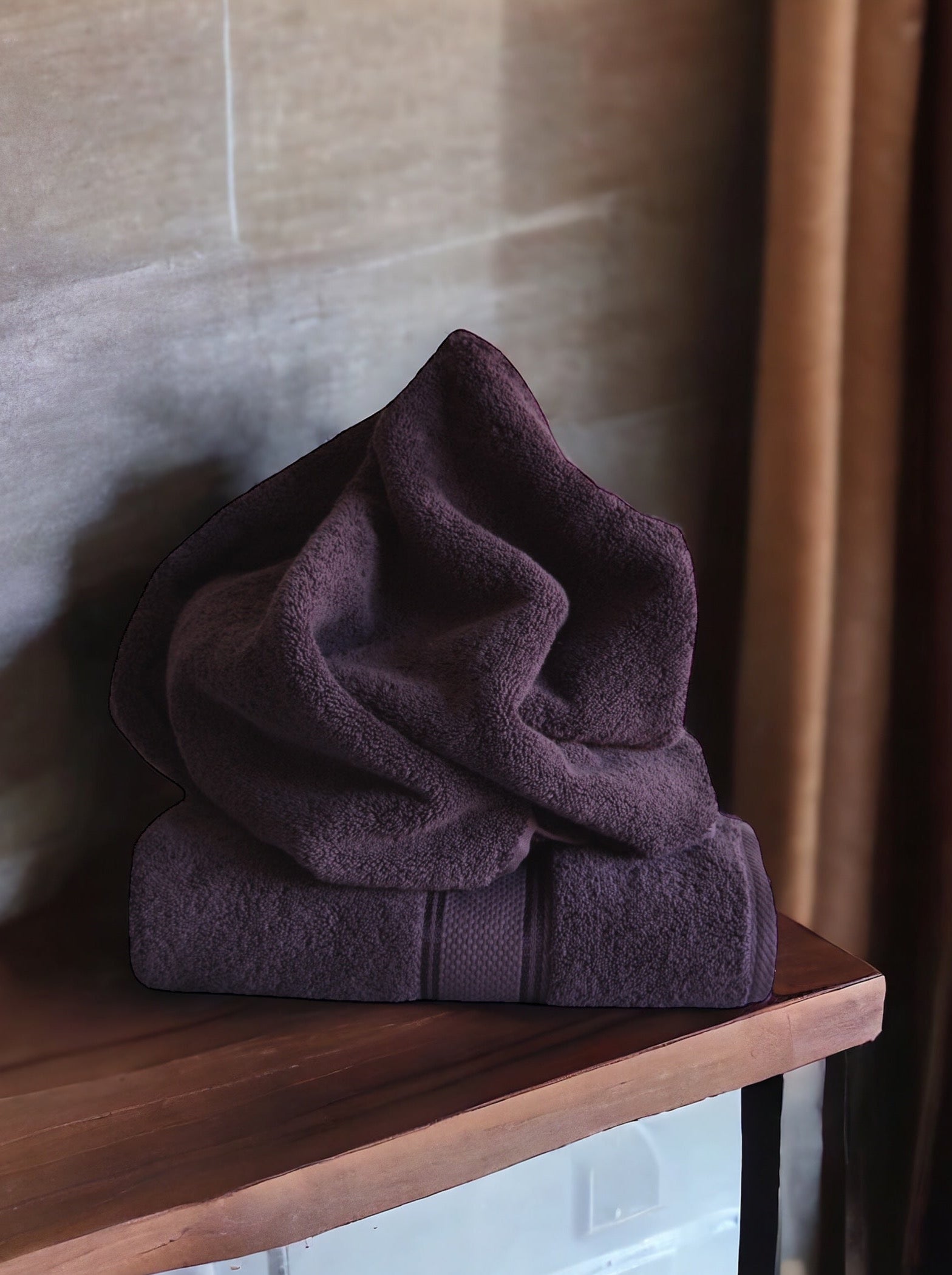 Turkish Cotton Towel Set in Dark Violet color