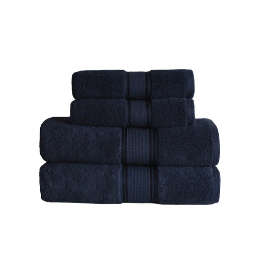 Turkish Cotton Towel Set in Deep Blue color