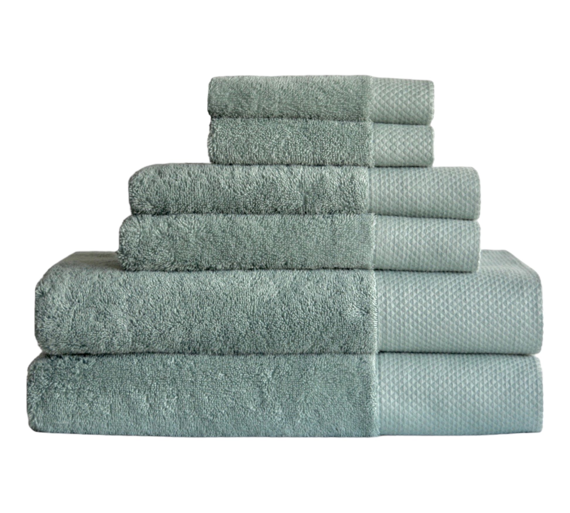 Cotton towel set in Willow Leaf (light Green) color