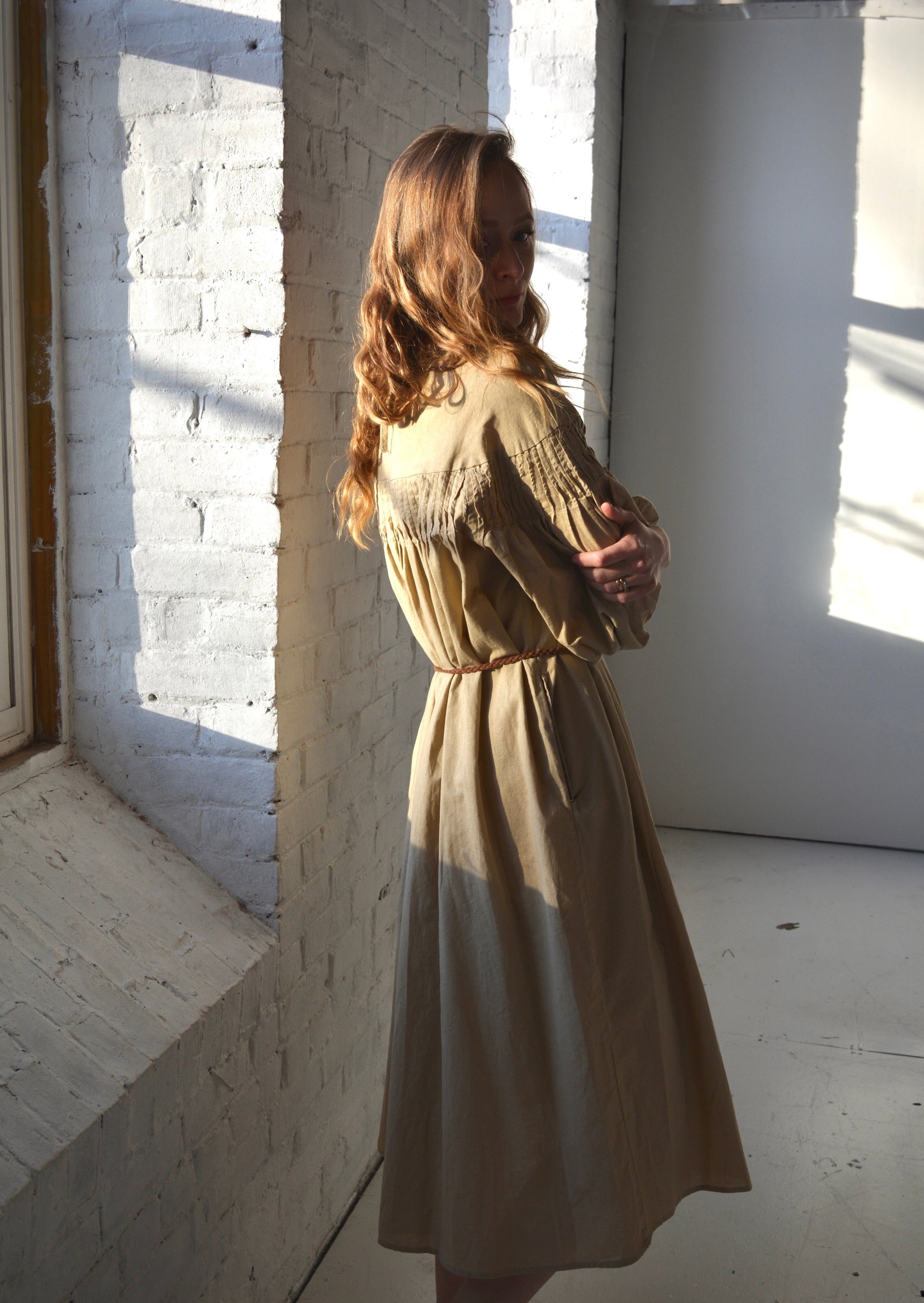 Oversize Dress Linen&Cotton in Matte Beige Oversize Dress Linen&Cotton in Matte Beige