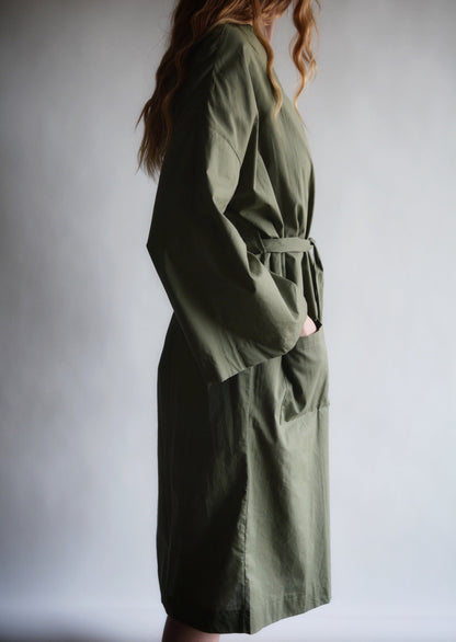 Cotton Robe in green color