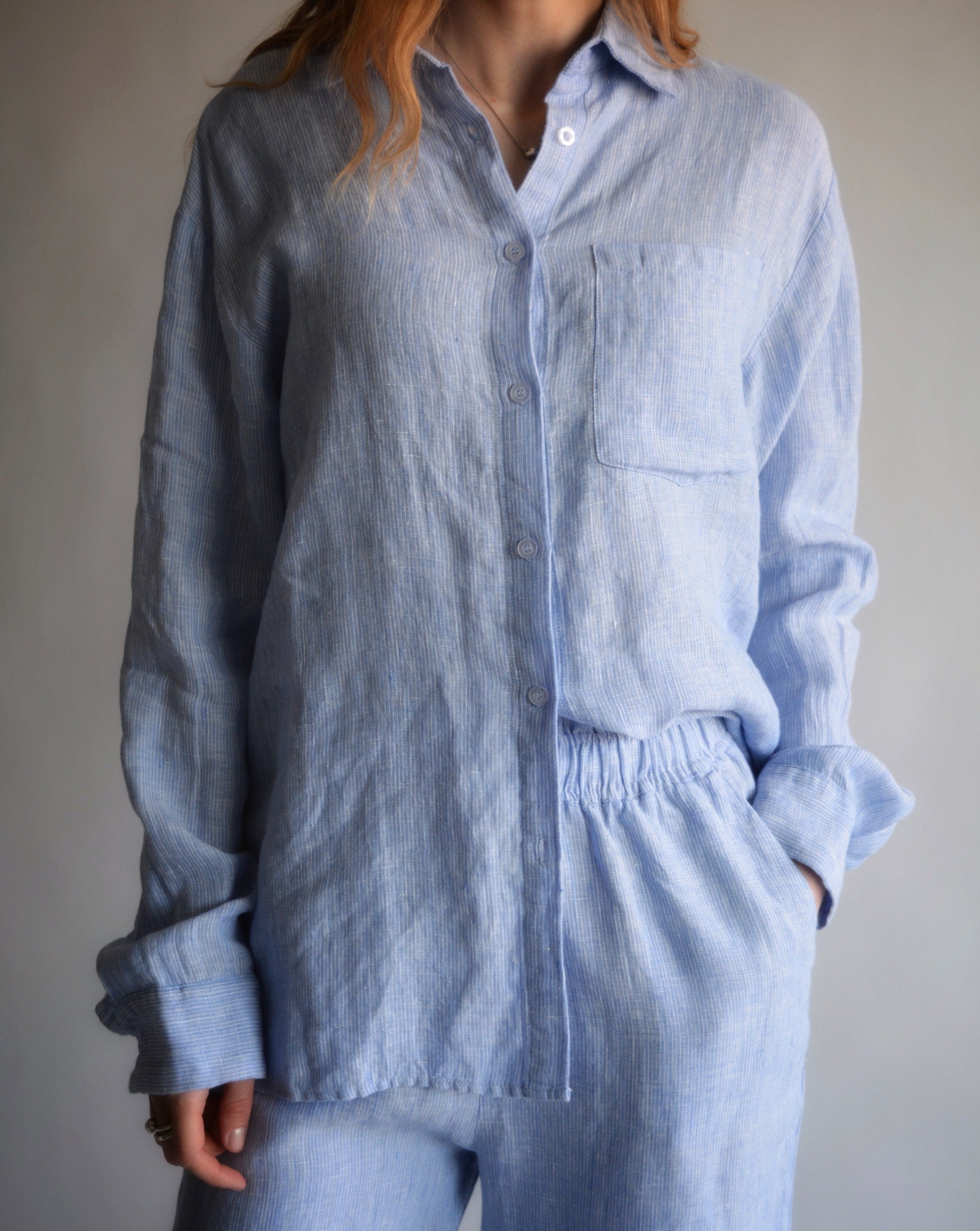Cotton Muslin Sleepwear Set in Misty Grey color – Moon Mountain